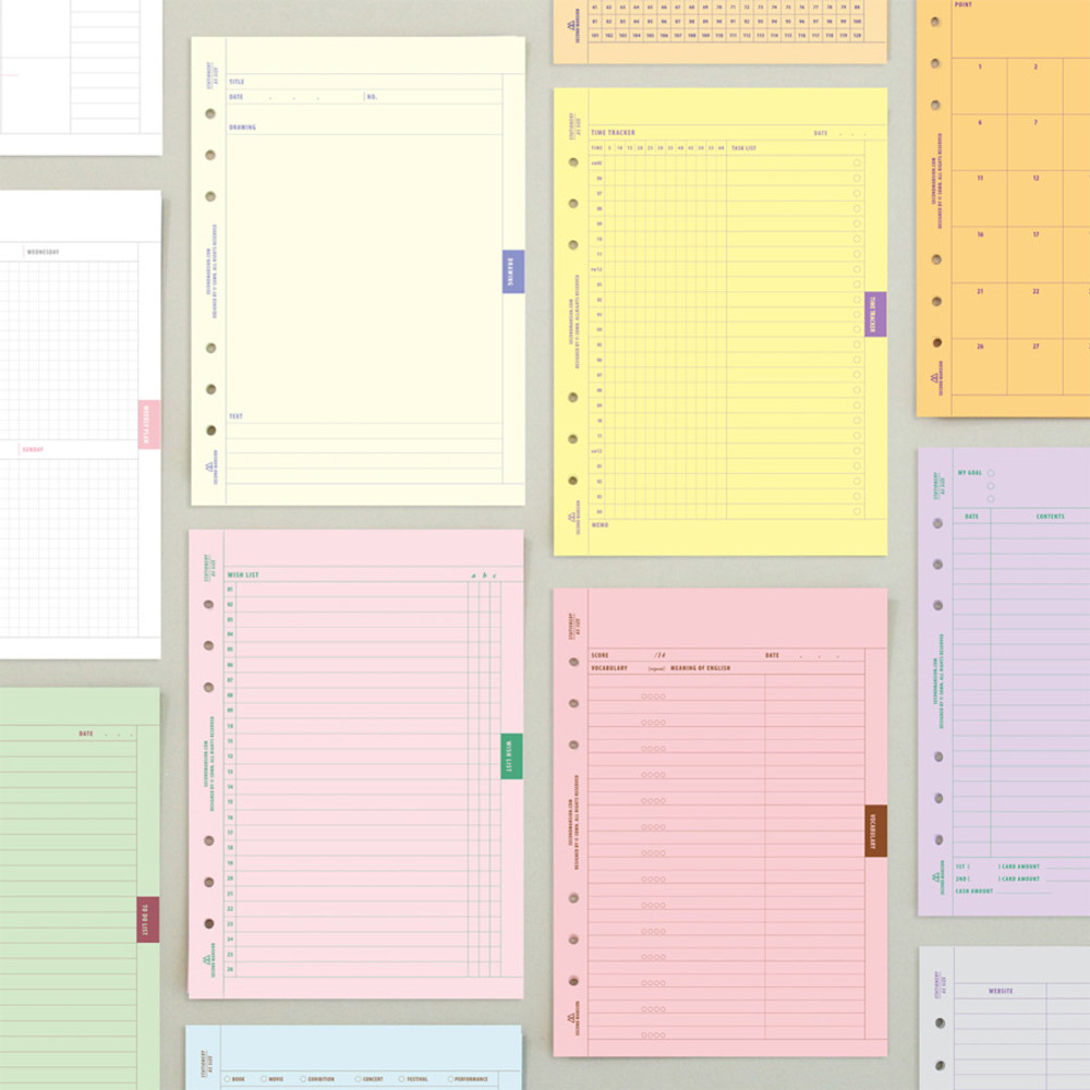  2024 Monthly Planner Refill for A5 Binder, Two Page