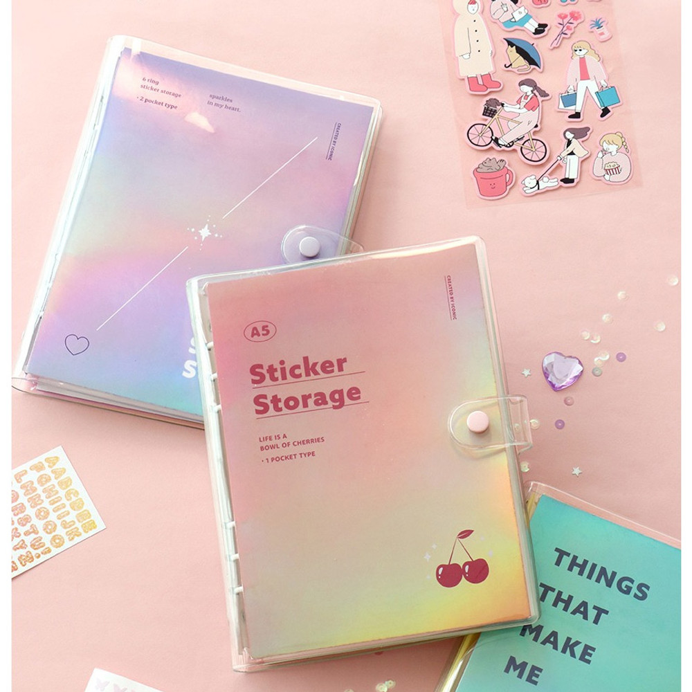 Sticker Storage 6 Ring A5 Binder + Pocket Set