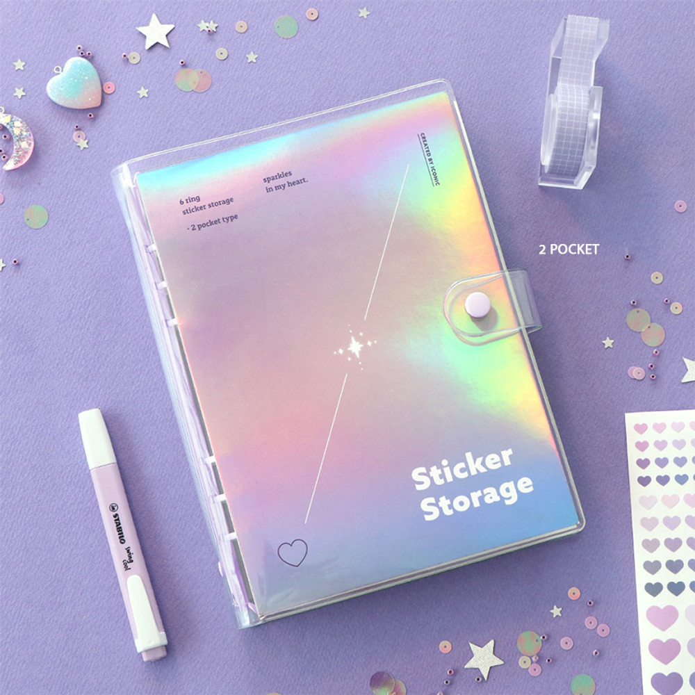 Iconic Holographic A5 Sticker Storage Binder with Pockets