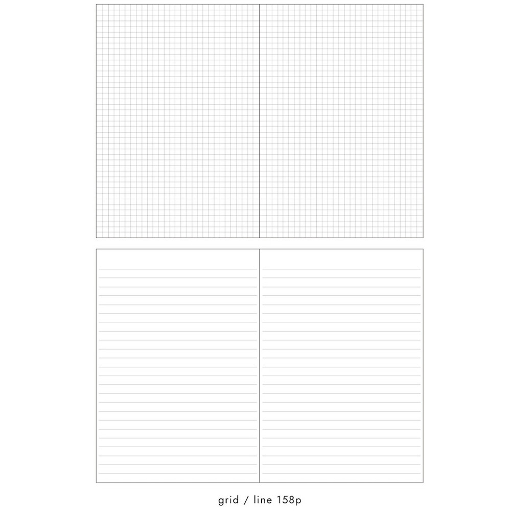 Grid / Lined page - Wavydays Large Grid Lined Notebook