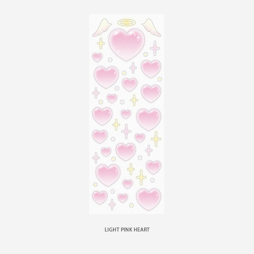 Light pink heart - Real Love Heart and Clover Slim Sticker