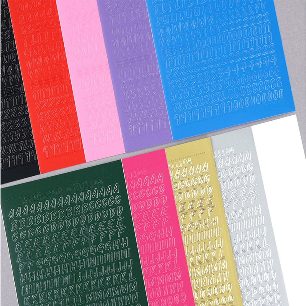 Calligraphy Alphabet Number Sticker Pack