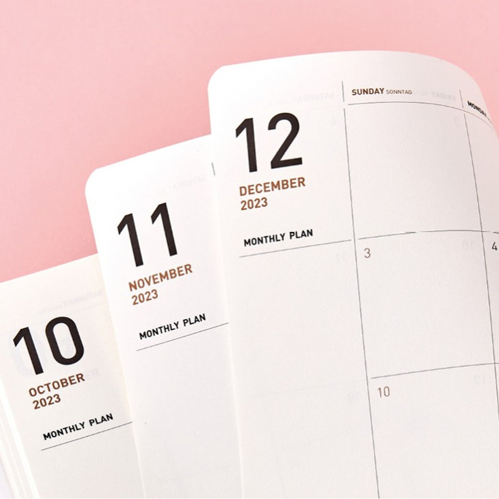 2023 Simple Large Dated Monthly Planner Diary