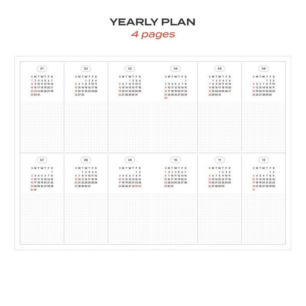 Yearly plan - 2023 Simple A5 Large Dated Monthly Planner