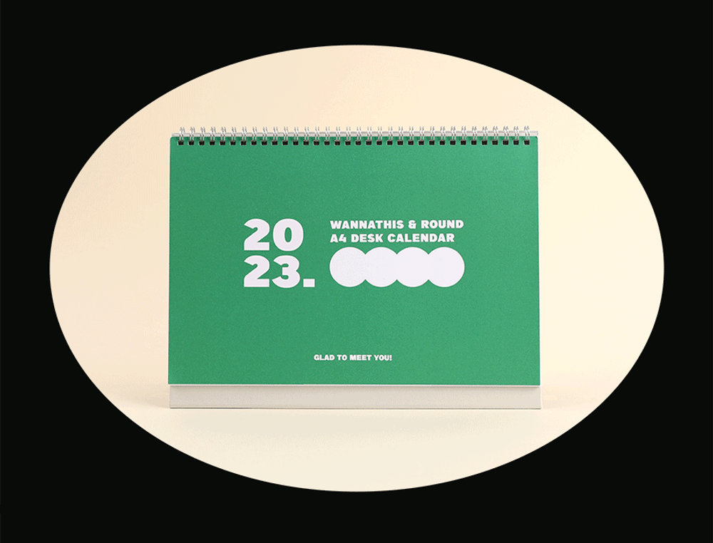 2023 Round A4 Standing Flip Desk Calendar