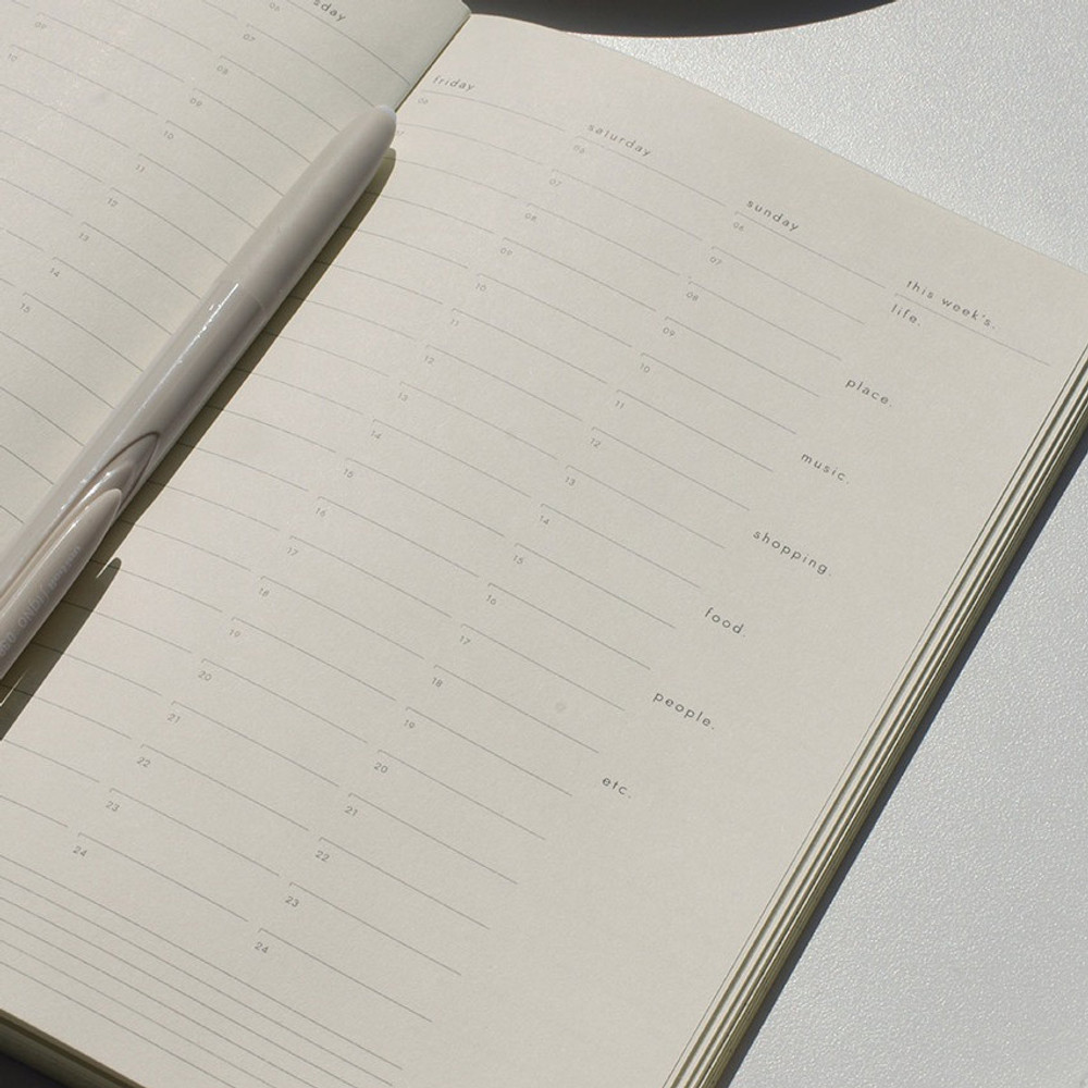 Weekly - Sequence to Sequence 6 months Dateless Weekly Diary
