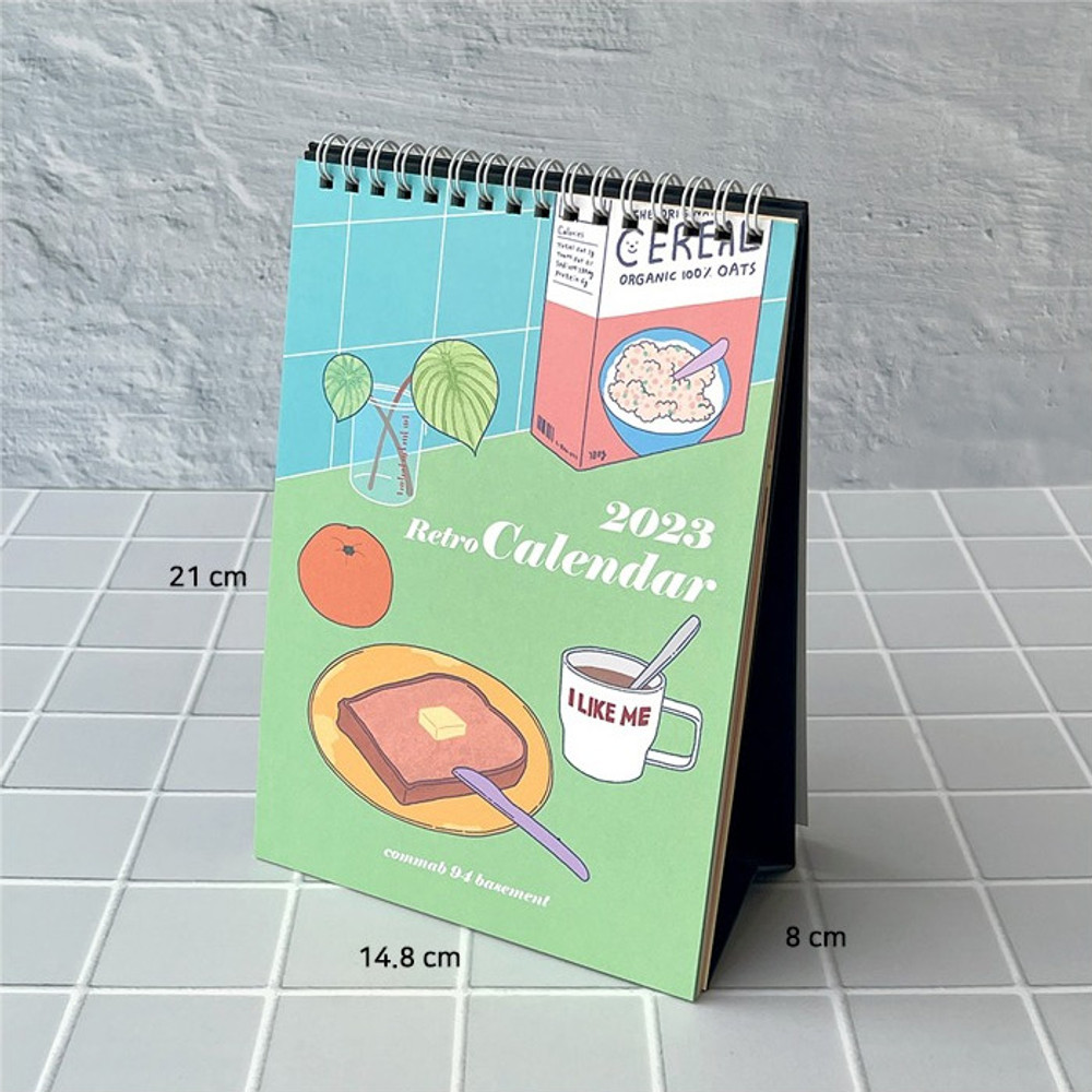 Size of 2023 Retro A5 Standing Flip Desk Calendar