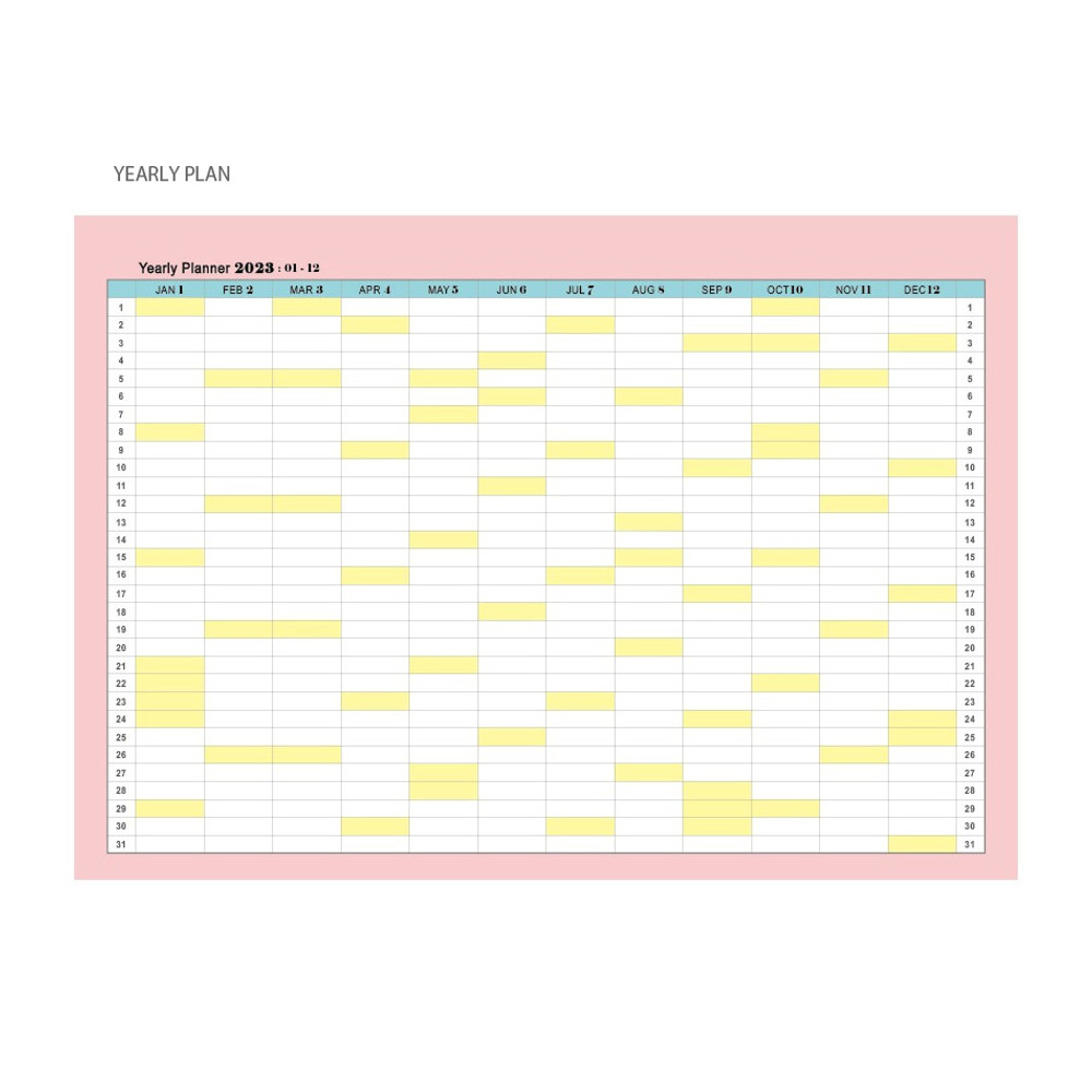 Yearly plan - 2023 A4 Large Dated Monthly Planner Scheduler
