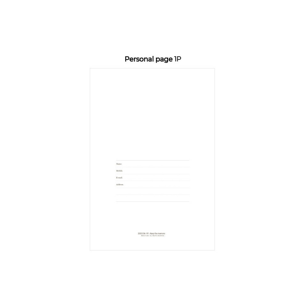Personal page - 2023 Keep The Memory Hardcover Dated Weekly Diary
