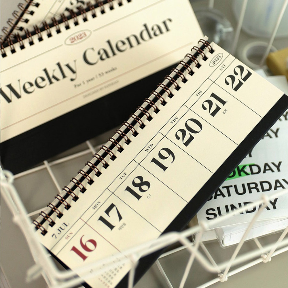 2023 Classic Long Weekly Standing Flip Desk Calendar