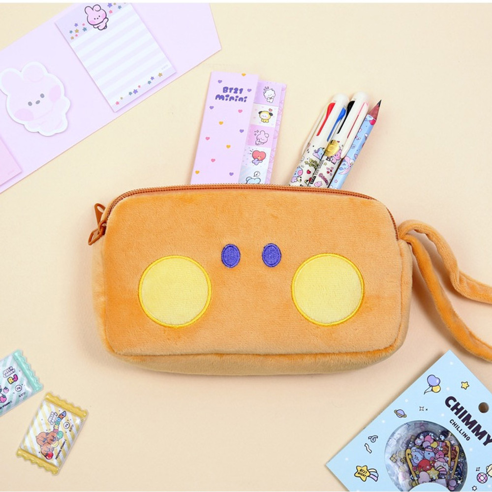 Line Friends Officials BT21 SHOOKY Silicone PENCIL CASE BACK TO