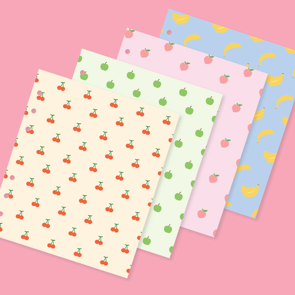 Jam studio Fruit Pattern 6-ring Wide A6 Paper Refills Set
