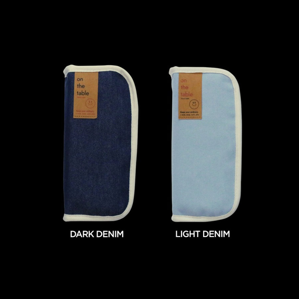 Indigo The Basic denim large zipper pouch - fallindesign