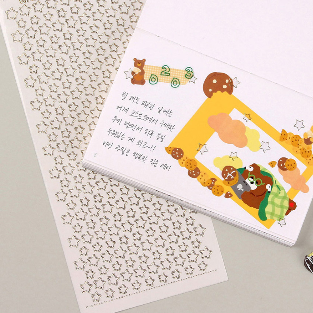 Example of use - Wanna This Twinkle Gold Border Line Sticker Pack