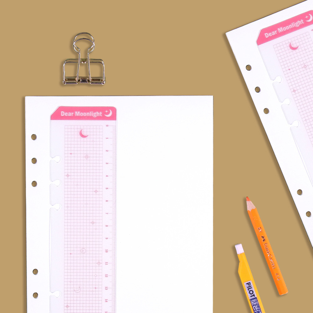 Bookmark Ruler Insert with Round Sticky Notes
