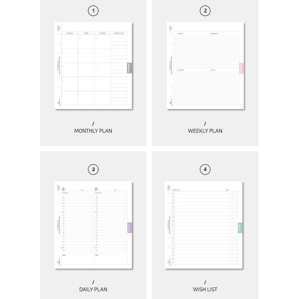 Weekly Planner A6 Planner Inserts, Weekly Schedule, A6 Refill