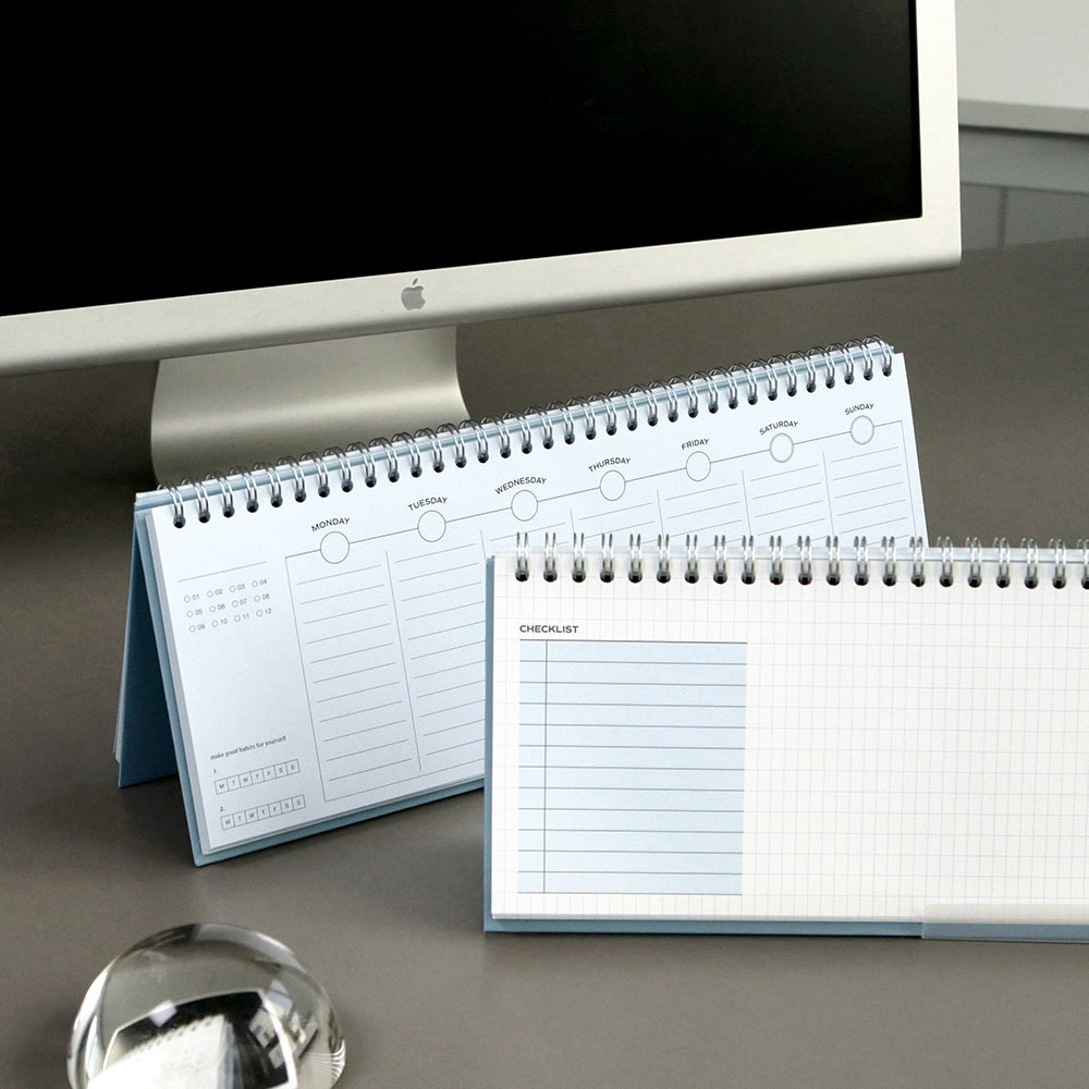 Example of use - Iconic Flow Dateless Weekly Desk Planner Scheduler