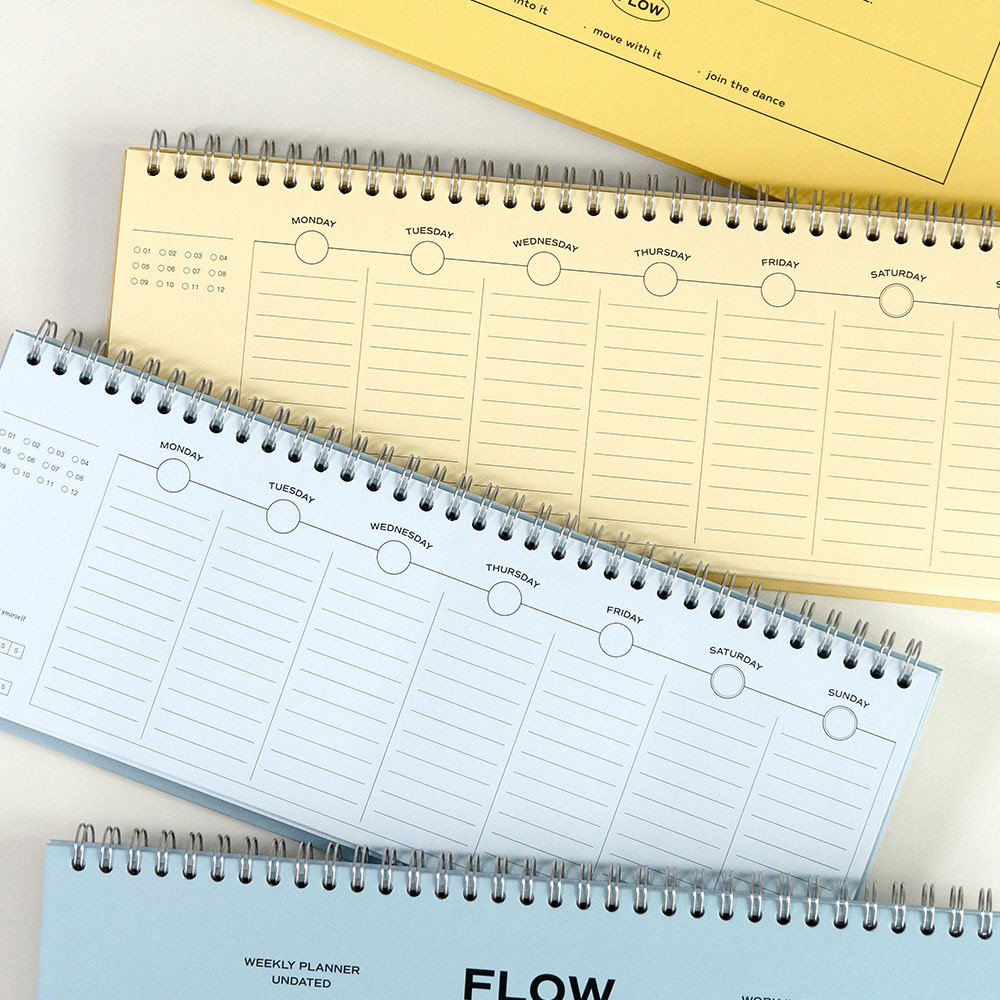 Iconic Flow Dateless Weekly Desk Planner Scheduler