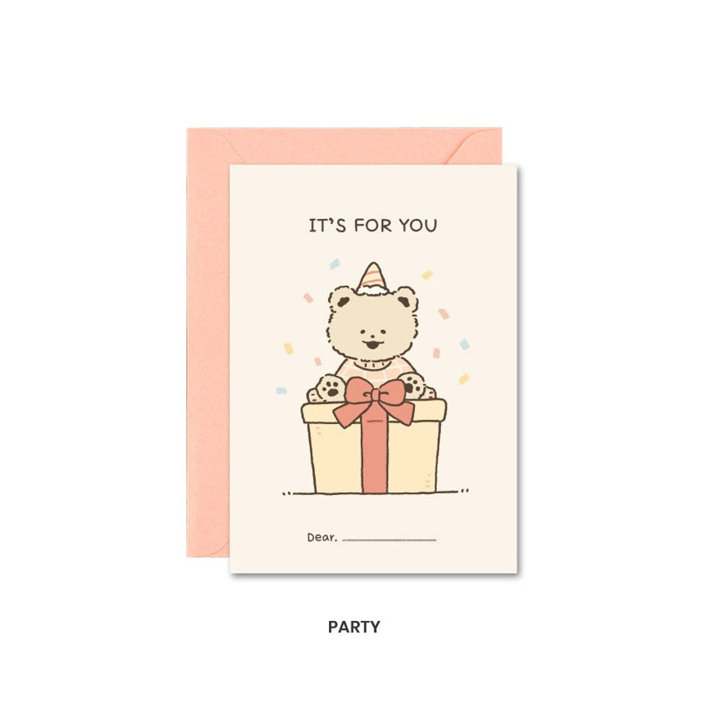 Party - Busisi Bear Message Card and Envelope Set