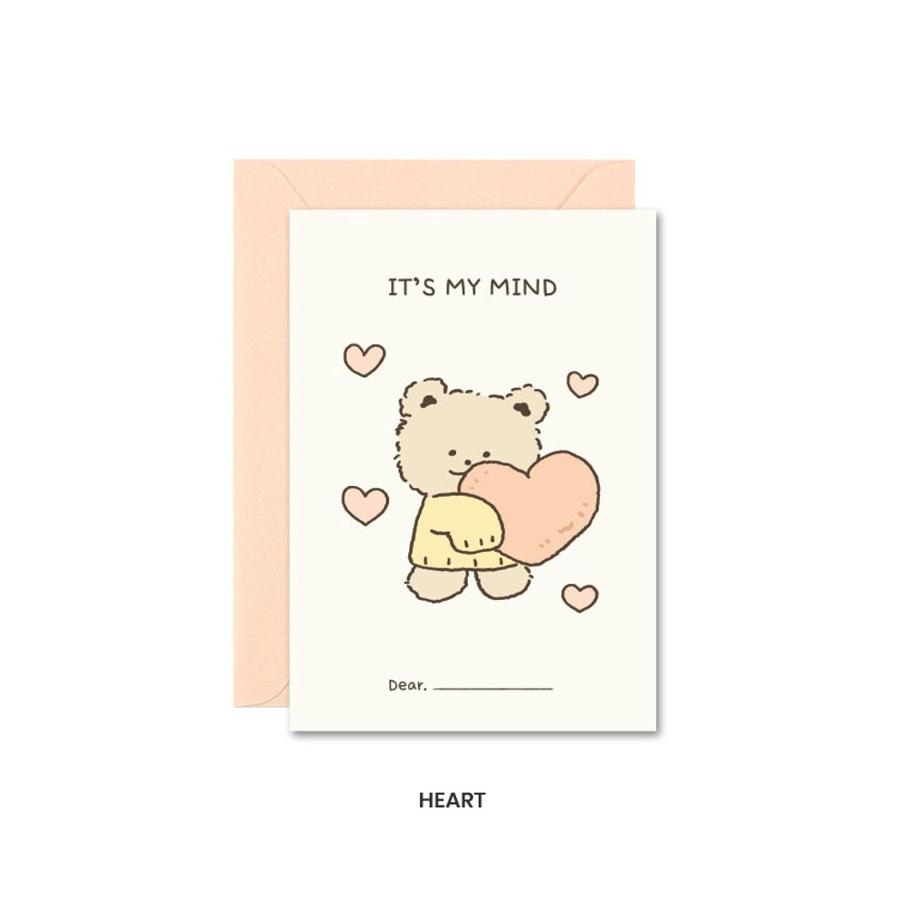 Heart - Busisi Bear Message Card and Envelope Set