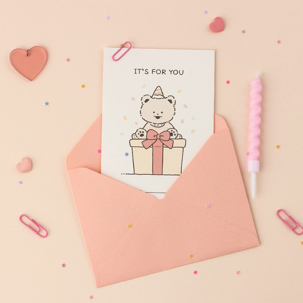 Party - Busisi Bear Message Card and Envelope Set