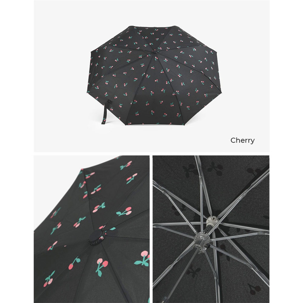 Cherry - Pattern Automatic Three Folding Umbrella