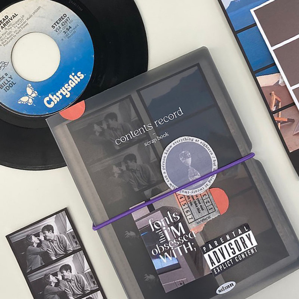 Black - Record Slim Sticker Storage Book Album