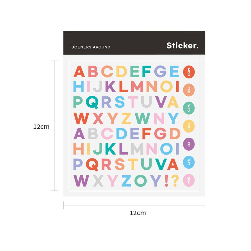 Kitsch kitsch Alphabet & Number holographic glitter sticker
