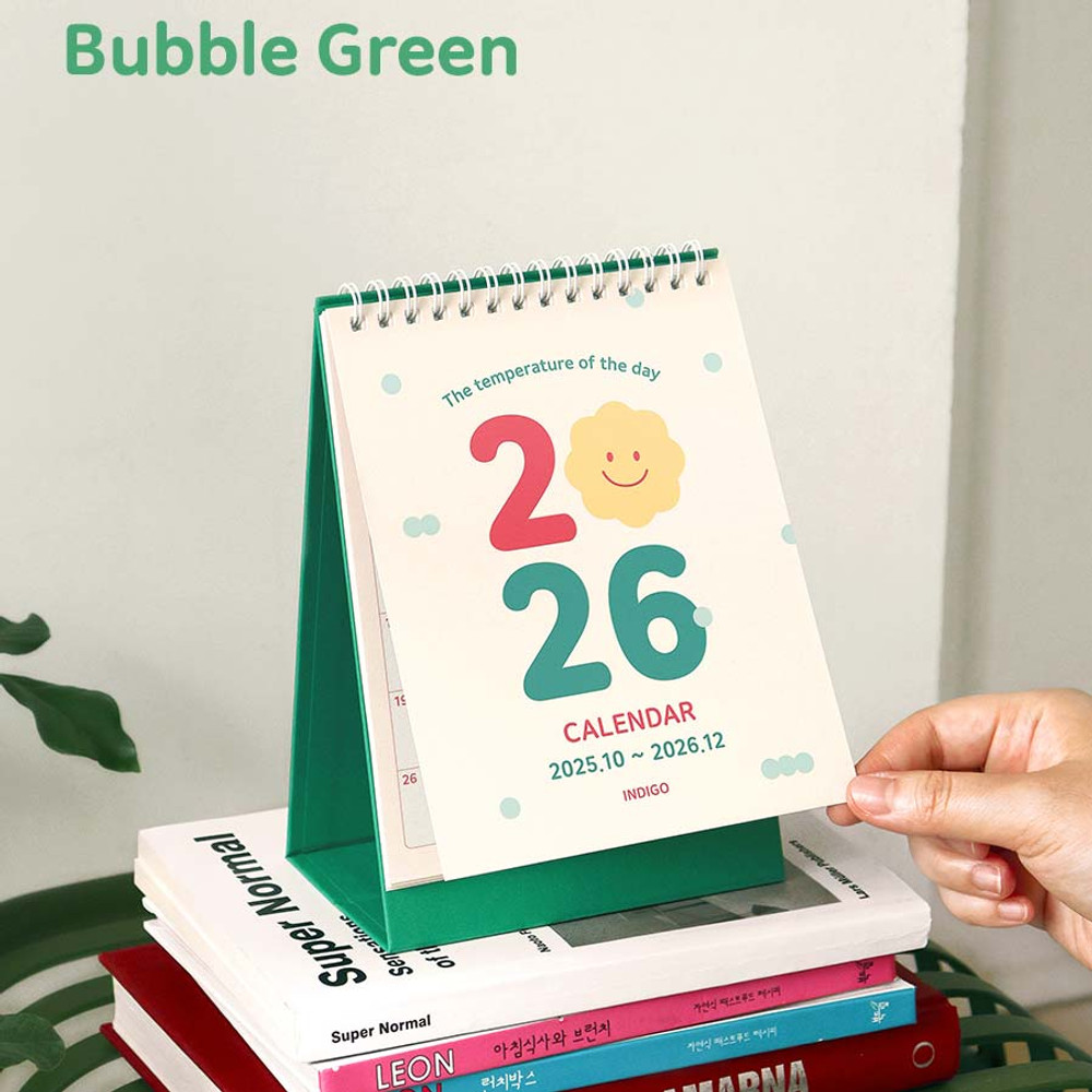 Bubble Green - Indigo 2026 The Temperature Of The Day Desk Calendar