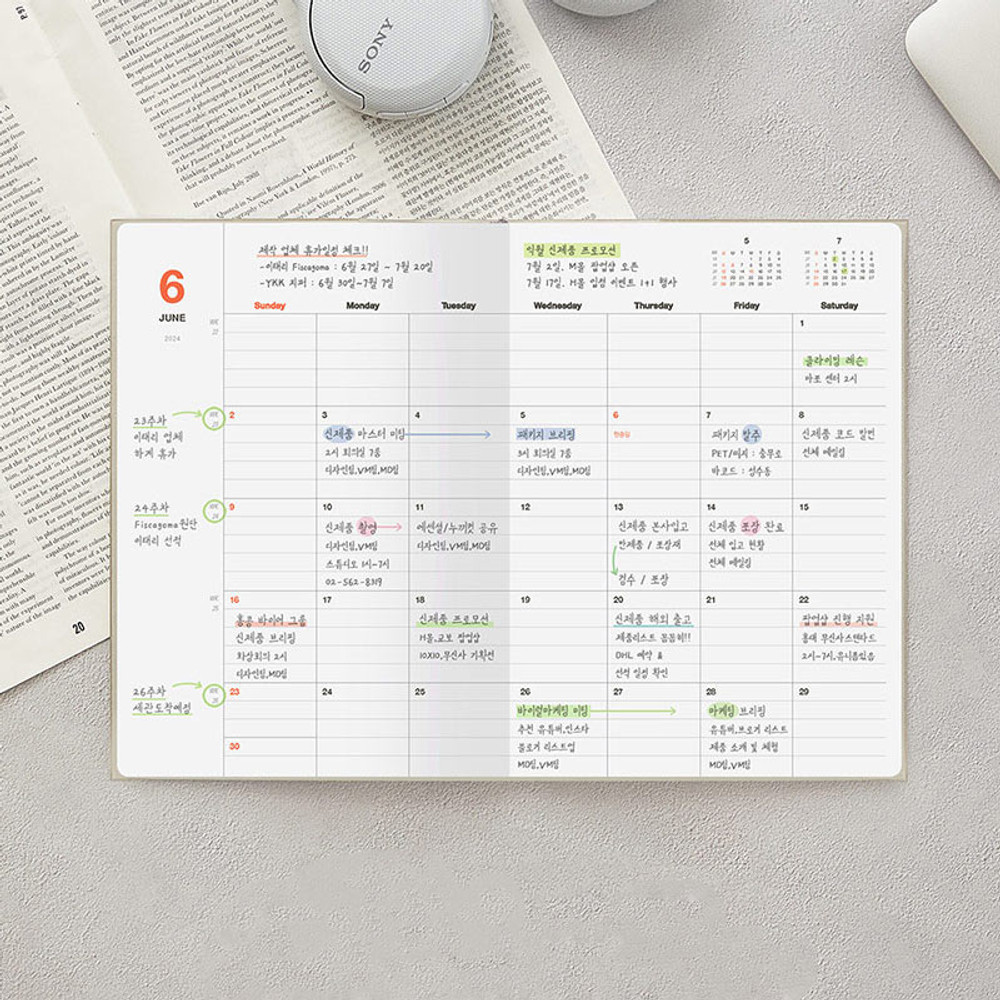 2024 Table Talk B6 Dated Weekly Planner Diary Scheduler