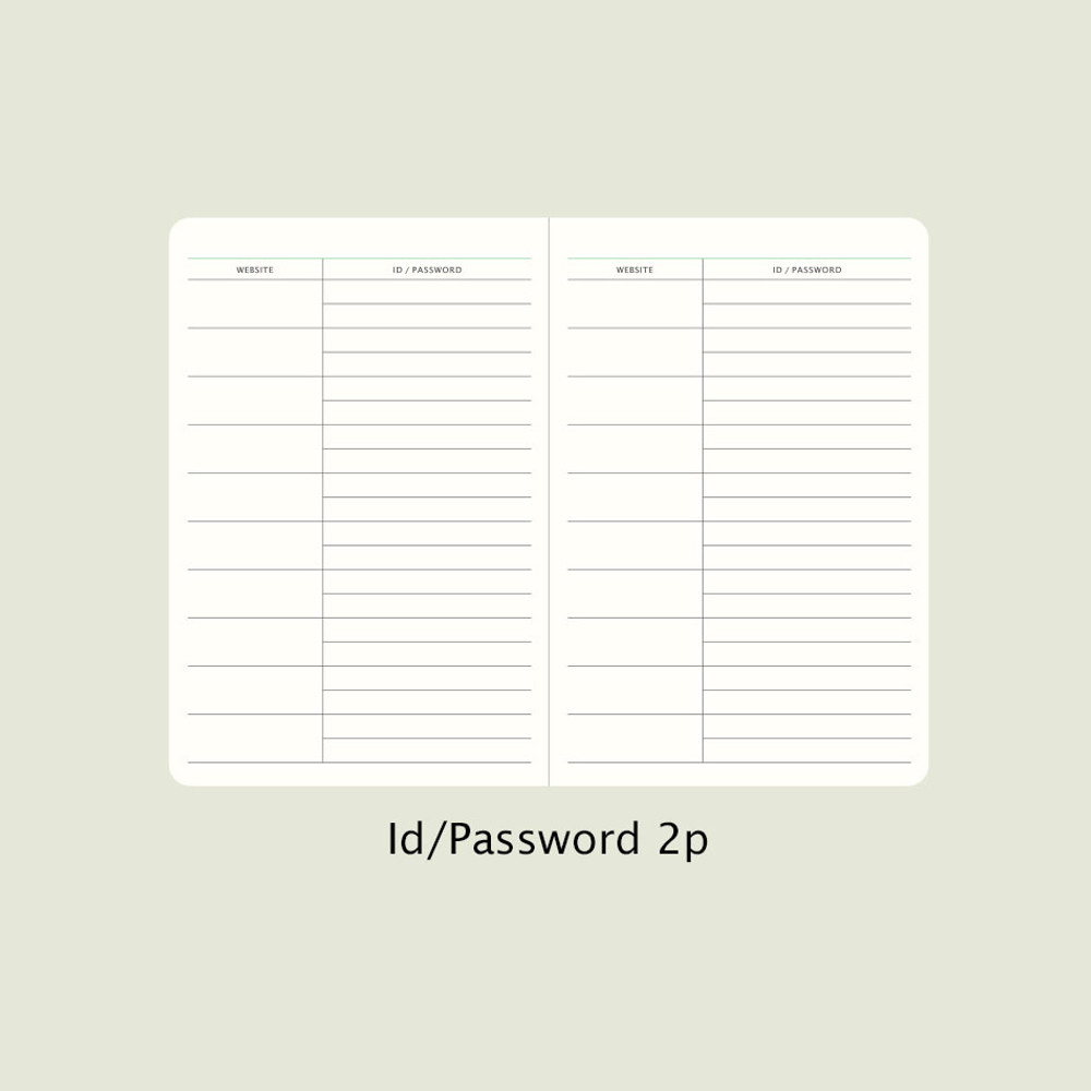 ID/Password - 2024 Simple B6 Hardcover Dated Weekly Planner