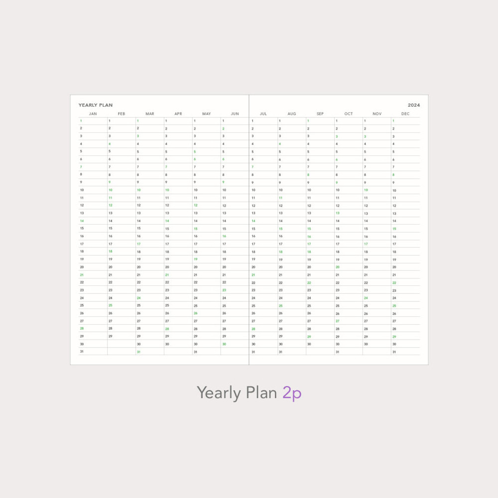 Yearly plan - 2024 A'round Large Dated Weekly Planner Agenda