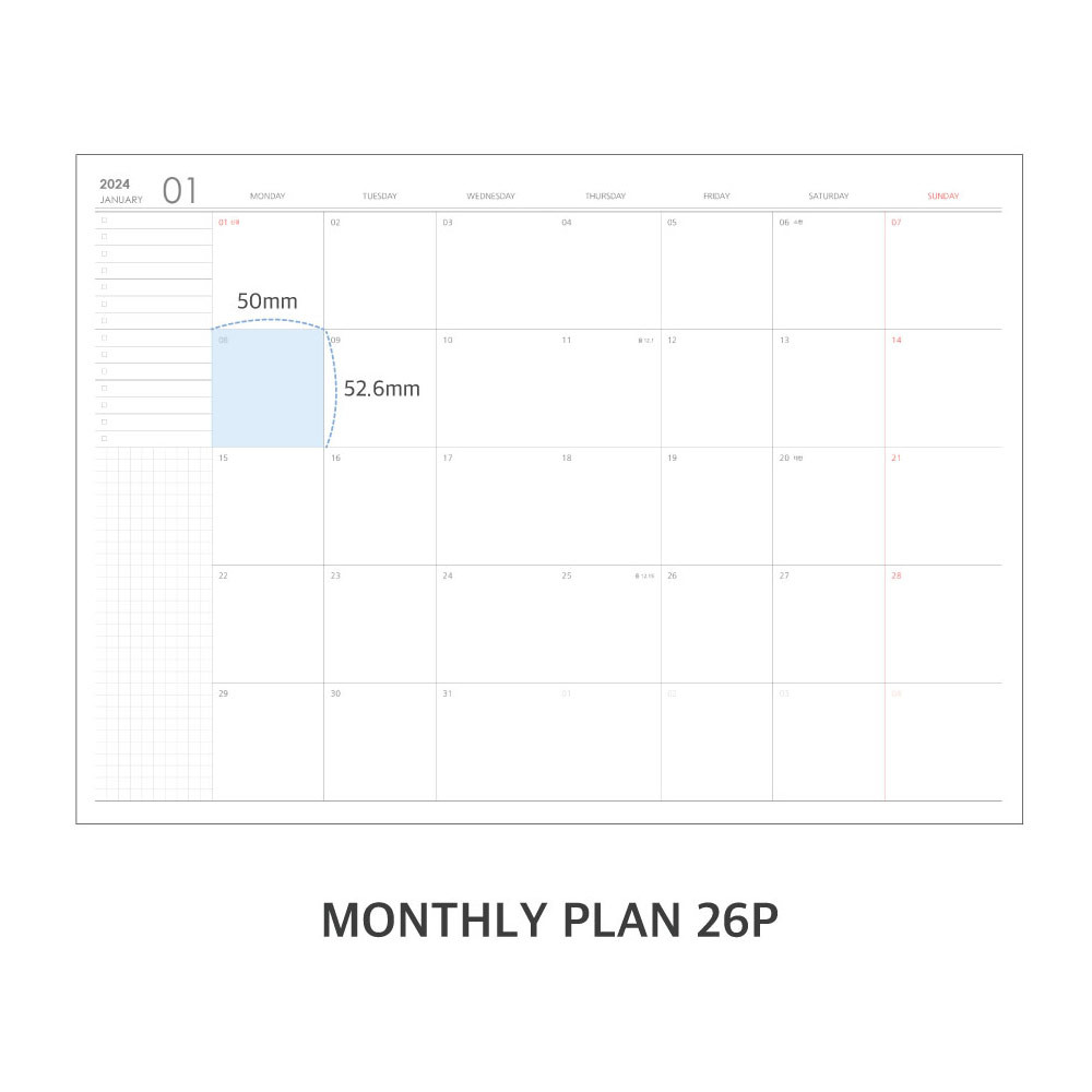 monthly plan - O-check 2024 Unique Mood A4 Dated Monthly Planner Scheduler