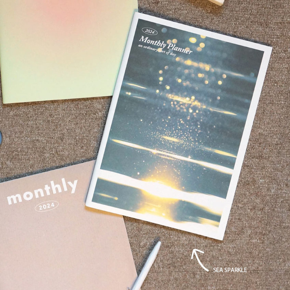 sea sparkle - O-check 2024 Unique Mood A4 Dated Monthly Planner Scheduler