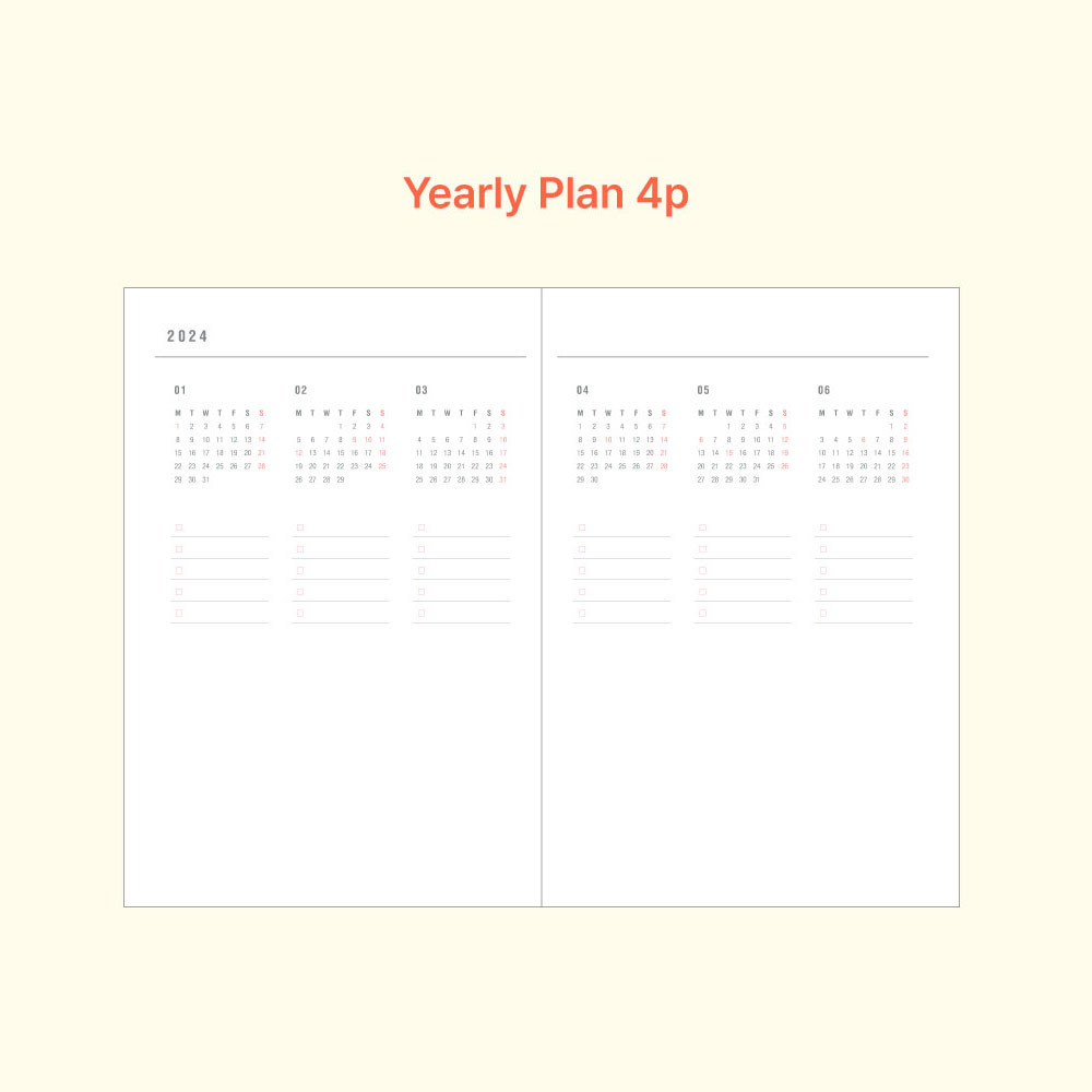 yearly plan - O-check 2024 Compact B6 Dated Monthly Diary Planner