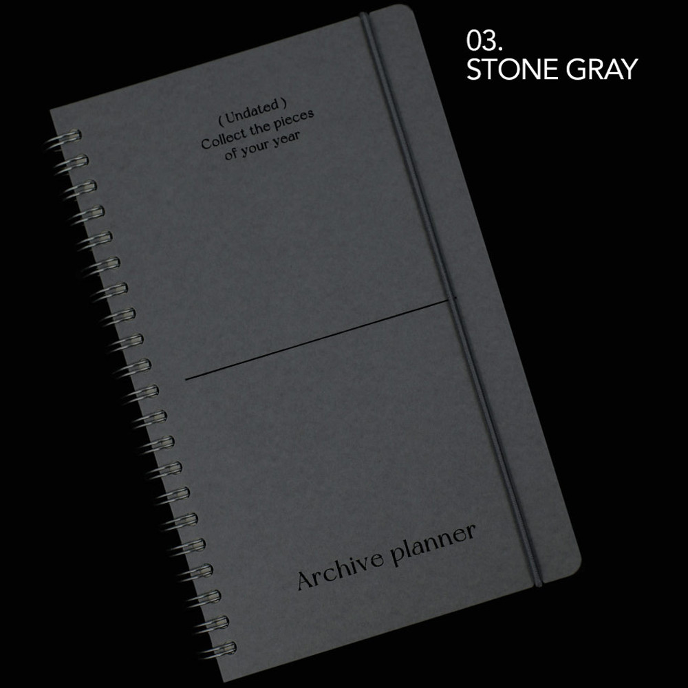 Stone gray - Archive Spiral Undated Weekly Planner V2