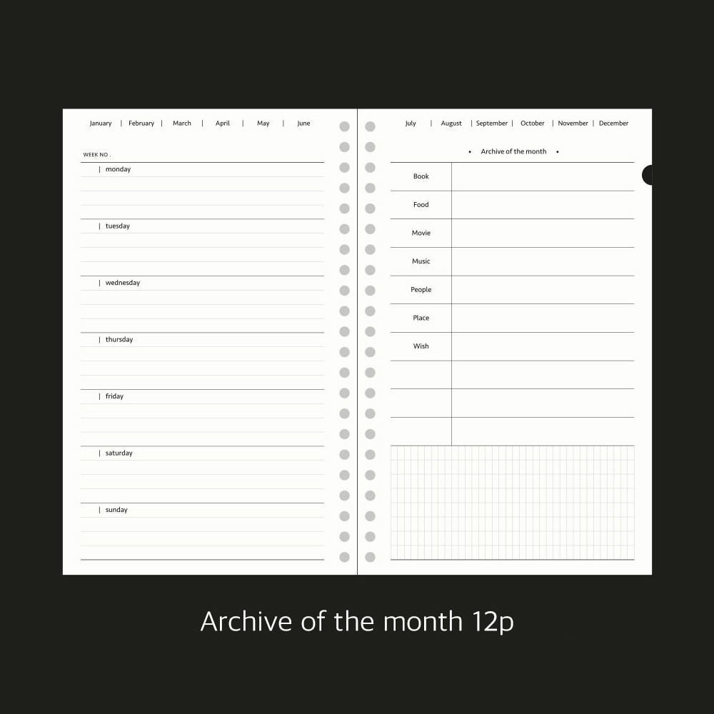 Archive of the month - Archive Spiral Undated Weekly Planner V2
