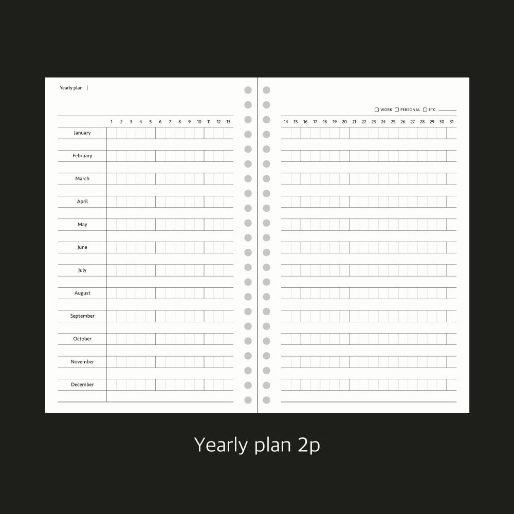 Yearly plan - Archive Spiral Undated Weekly Planner V2