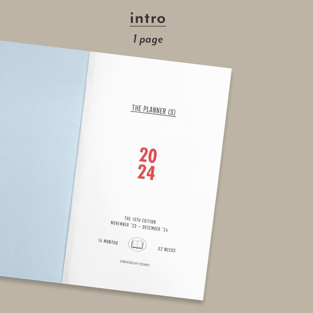 intro - Iconic 2024 Simple Small Dated Weekly Planner Diary