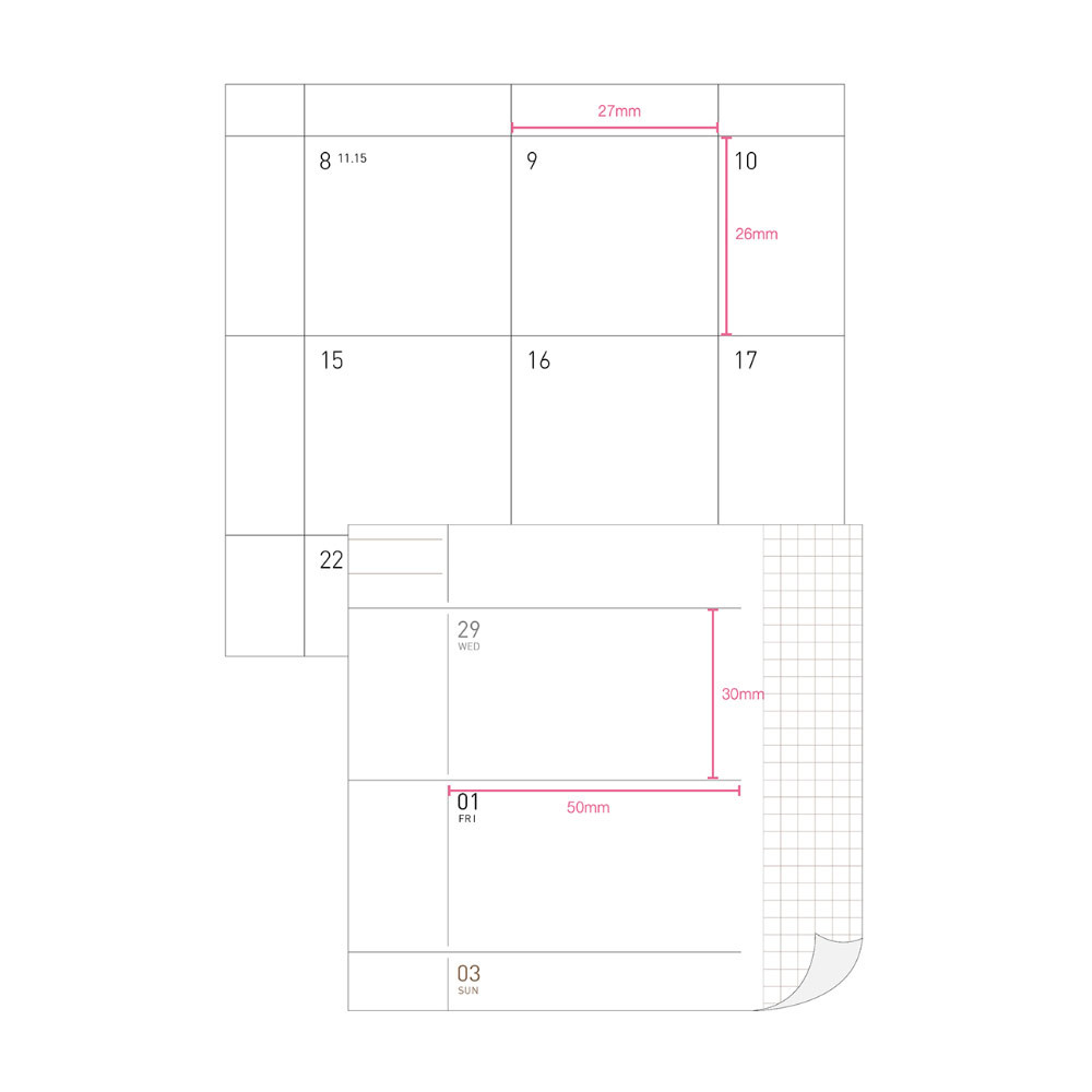 Detail of 2024 Simple Small Dated Weekly Planner Agenda