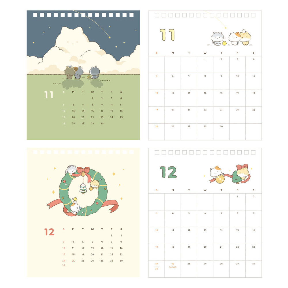 Midori Calendar Stickers - Medium - Cats