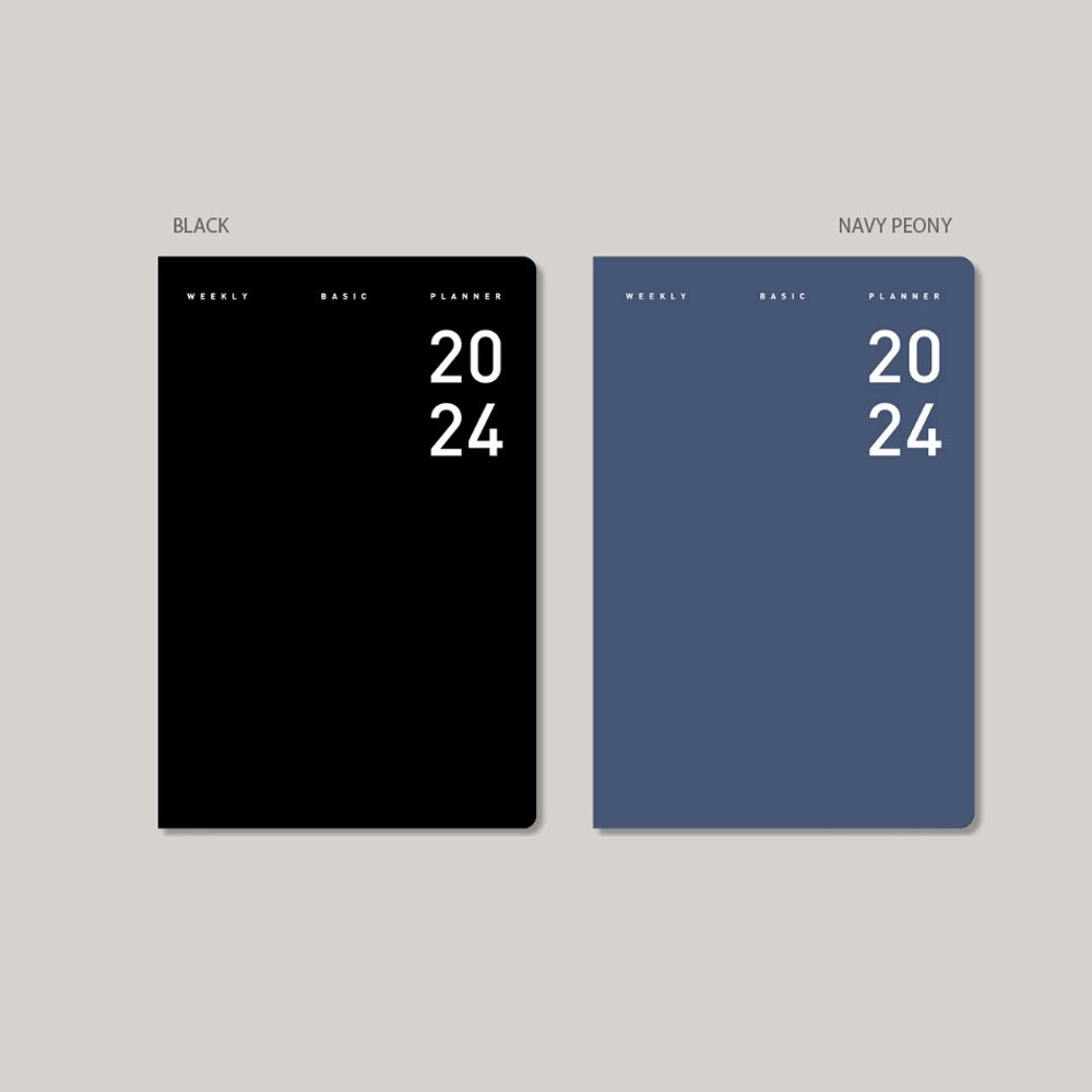 Black, Navy - 2024 Basic B6 Dated Weekly Planner Agenda