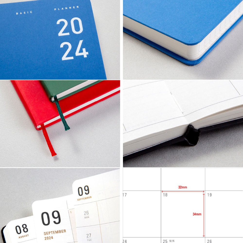 Detail of 2024 Basic B6 Dated Weekly Planner Agenda