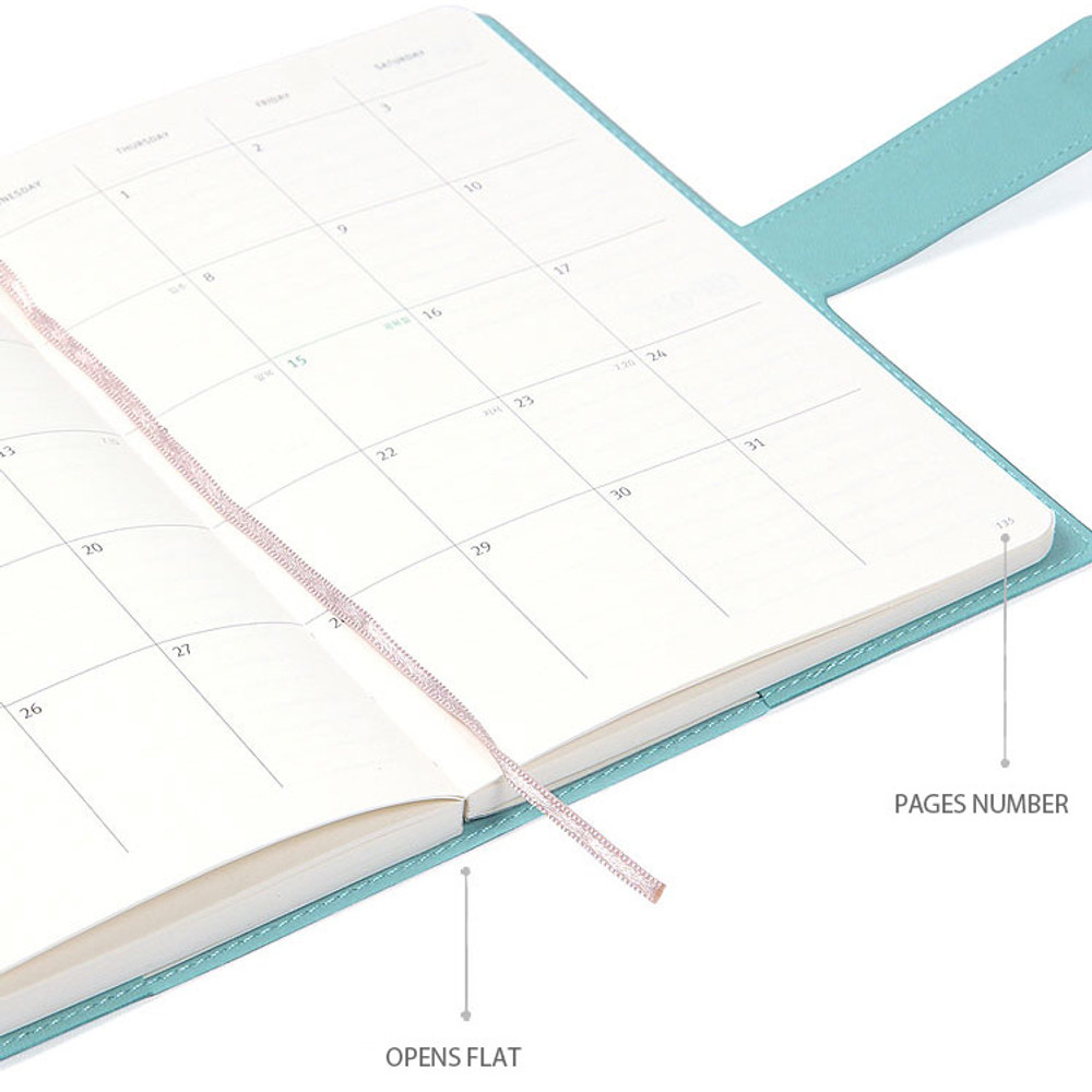 Opens flat - 2024 Travelers Dated Daily Diary Journal