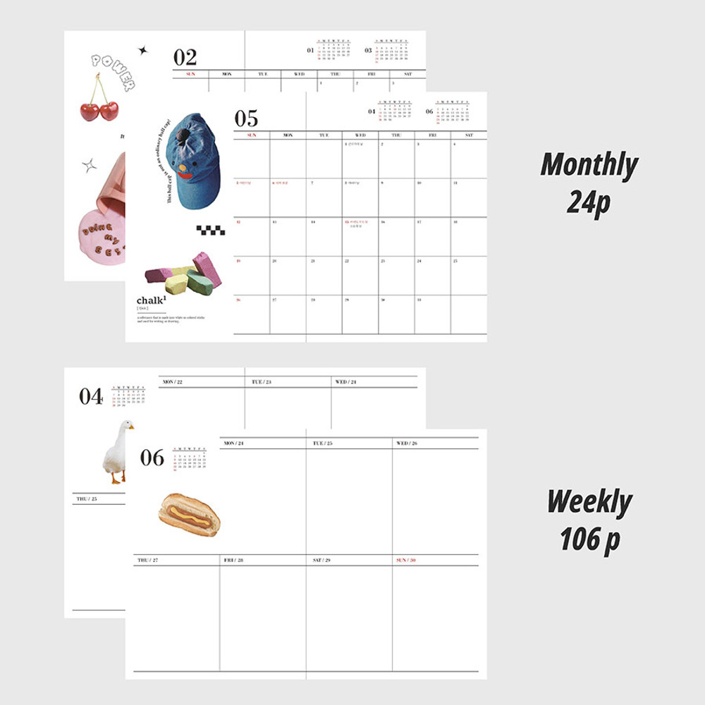 Monthly, Weekly - 2024 Moderato Vintage Object B6 Dated Weekly Diary