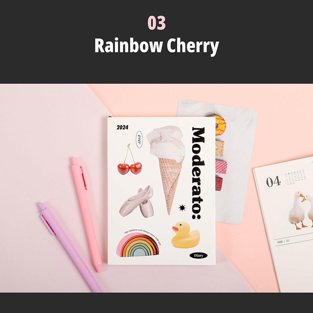 Rainbow cherry - 2024 Moderato Vintage Object B6 Dated Weekly Diary