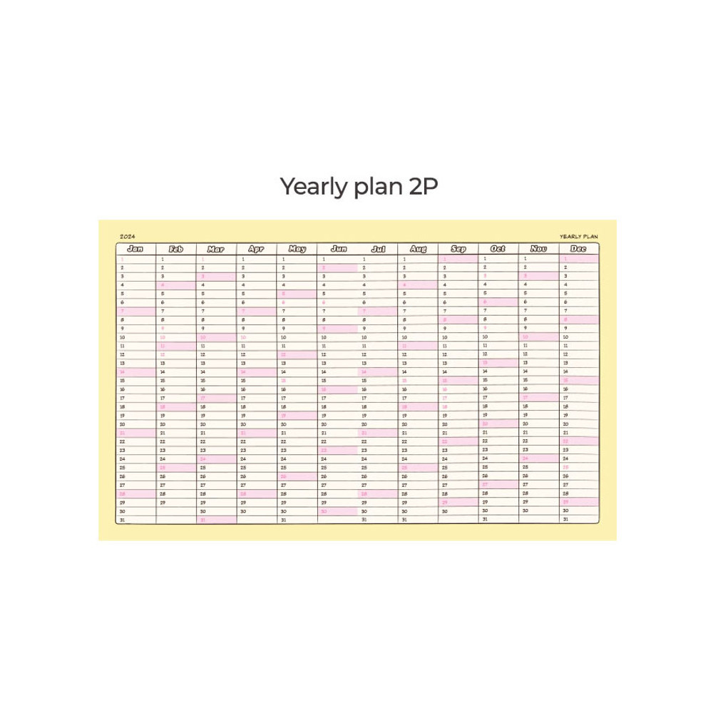 Yearly plan - 2024 Jelly Bear Dated Weekly Diary Planner
