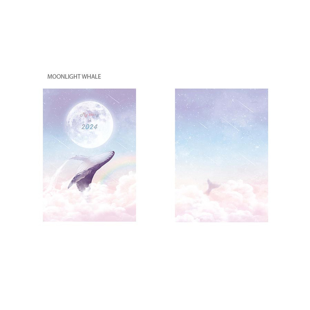 Moonlight whale - 2024 My Story A5 Dated Weekly Planner Diary