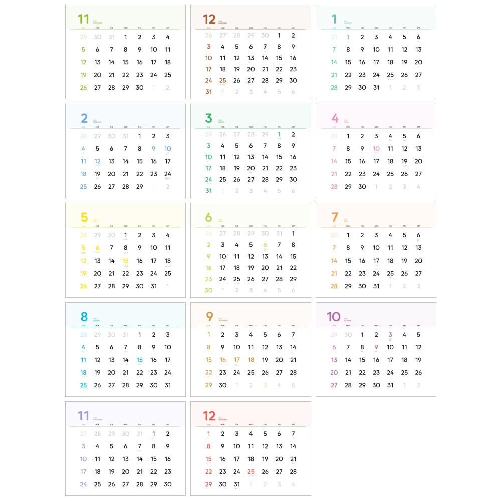 2024 Beginning Simple Monthly Standing Flip Desk Calendar