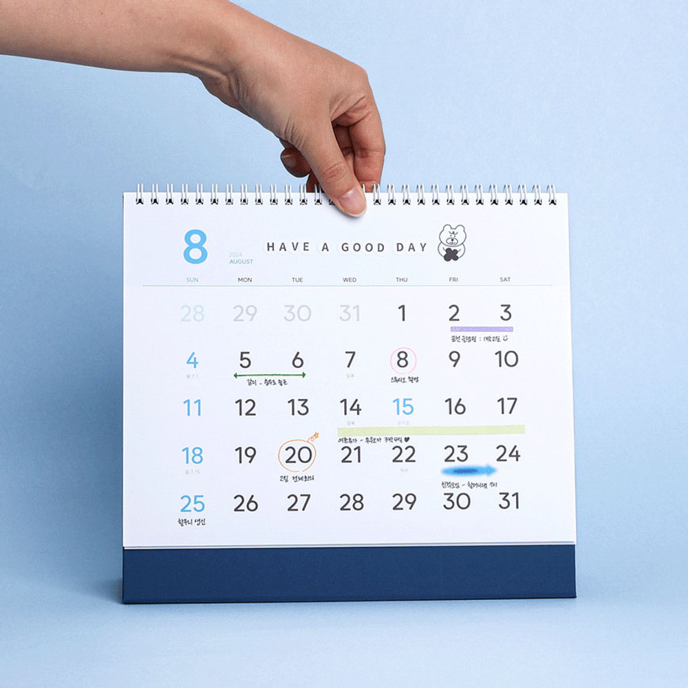 2024 Beginning Simple Monthly Standing Flip Desk Calendar